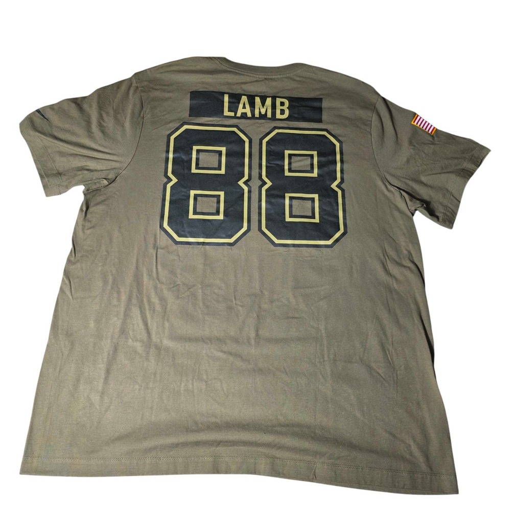 Nike Dallas Cowboys NFL CeeDee Lamb 88 Salute to Service T Shirt Men's XXL Olive